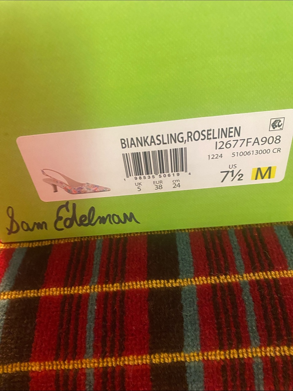 Sam Edelman Cream Floral Pointed Toe Slingback Flats - Picture 11 of 11